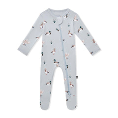 Zippered Footie in Mallard Duck