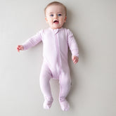 Zippered Footie in Thistle