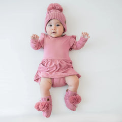 Knit Booties in Apple Blossom