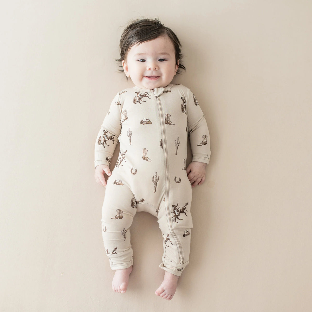 Zippered Romper in Classic Cowboy