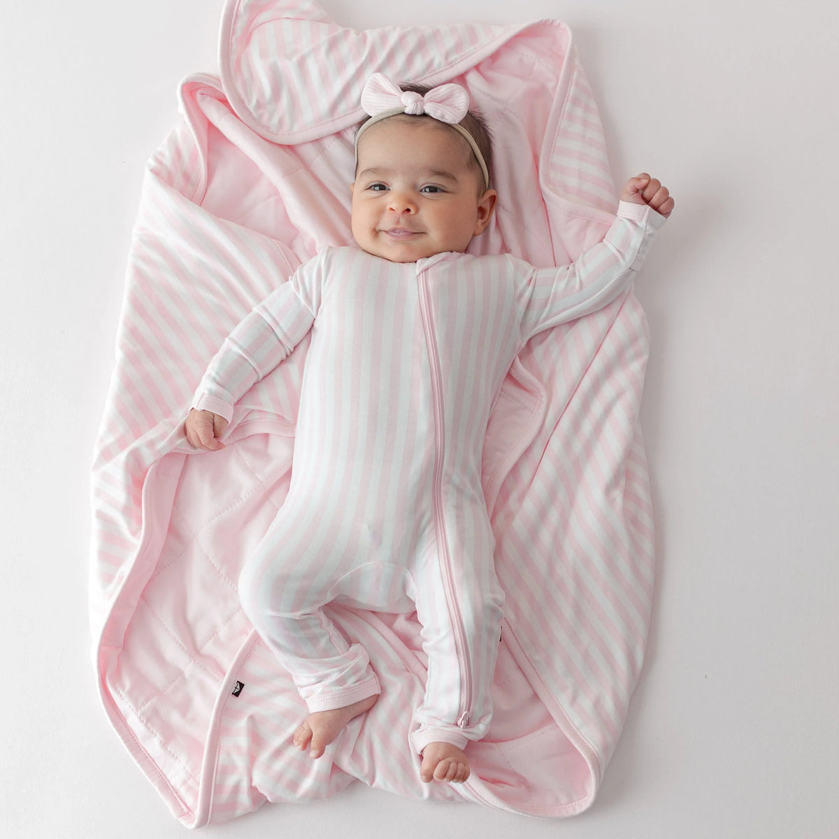 Baby Blanket in Small Sakura Stripe 1.0