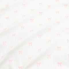 Pointelle Short Sleeve Set in Sweet Pink Bow