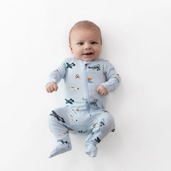 Zippered Footie in Take Off