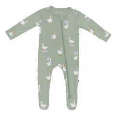Zippered Footie in Silly Goose